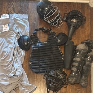 Black and Gray Catcher's Gear Set